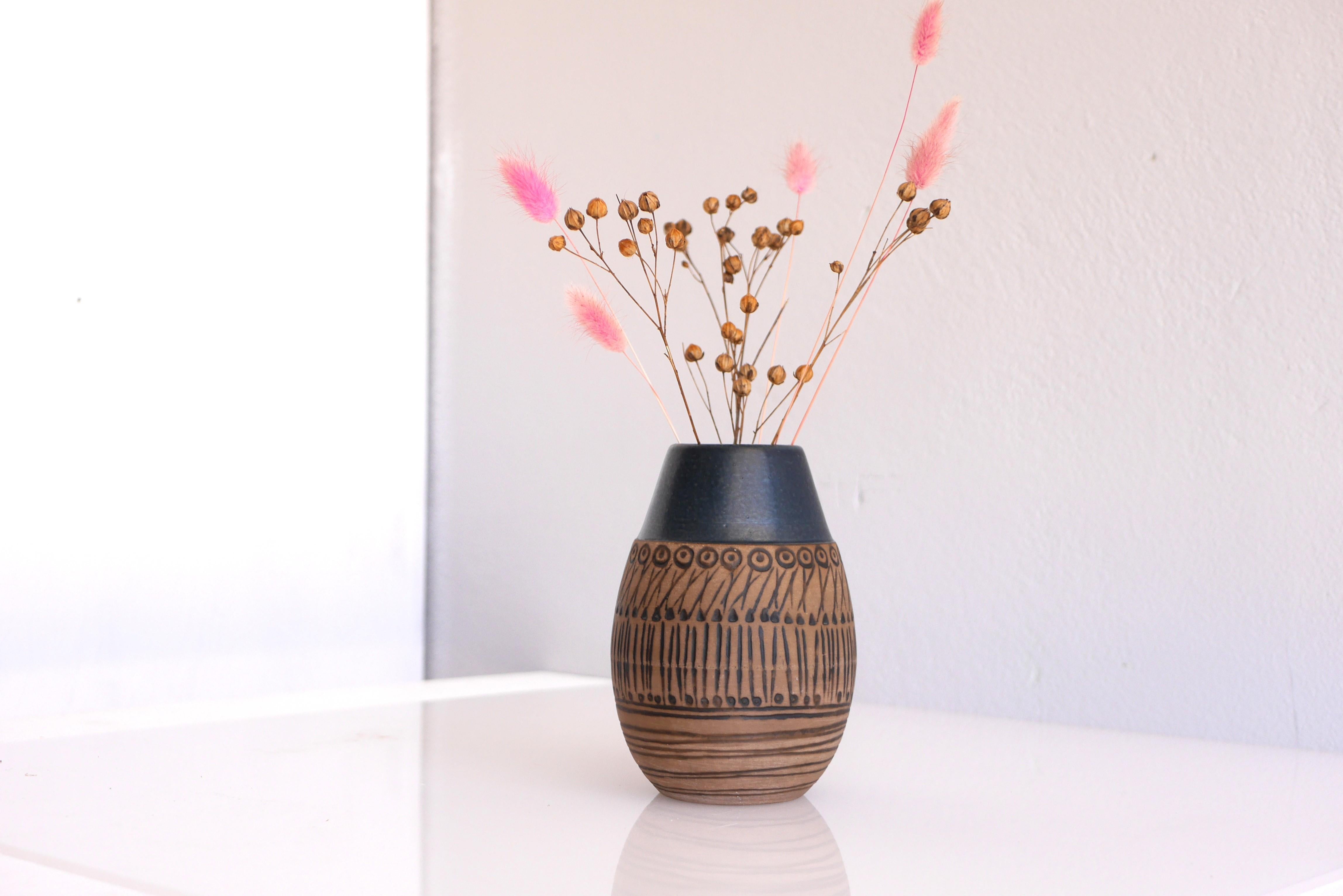 Glazed 'Granada' vase by Lisa Larson for Gustavsberg, Sweden.