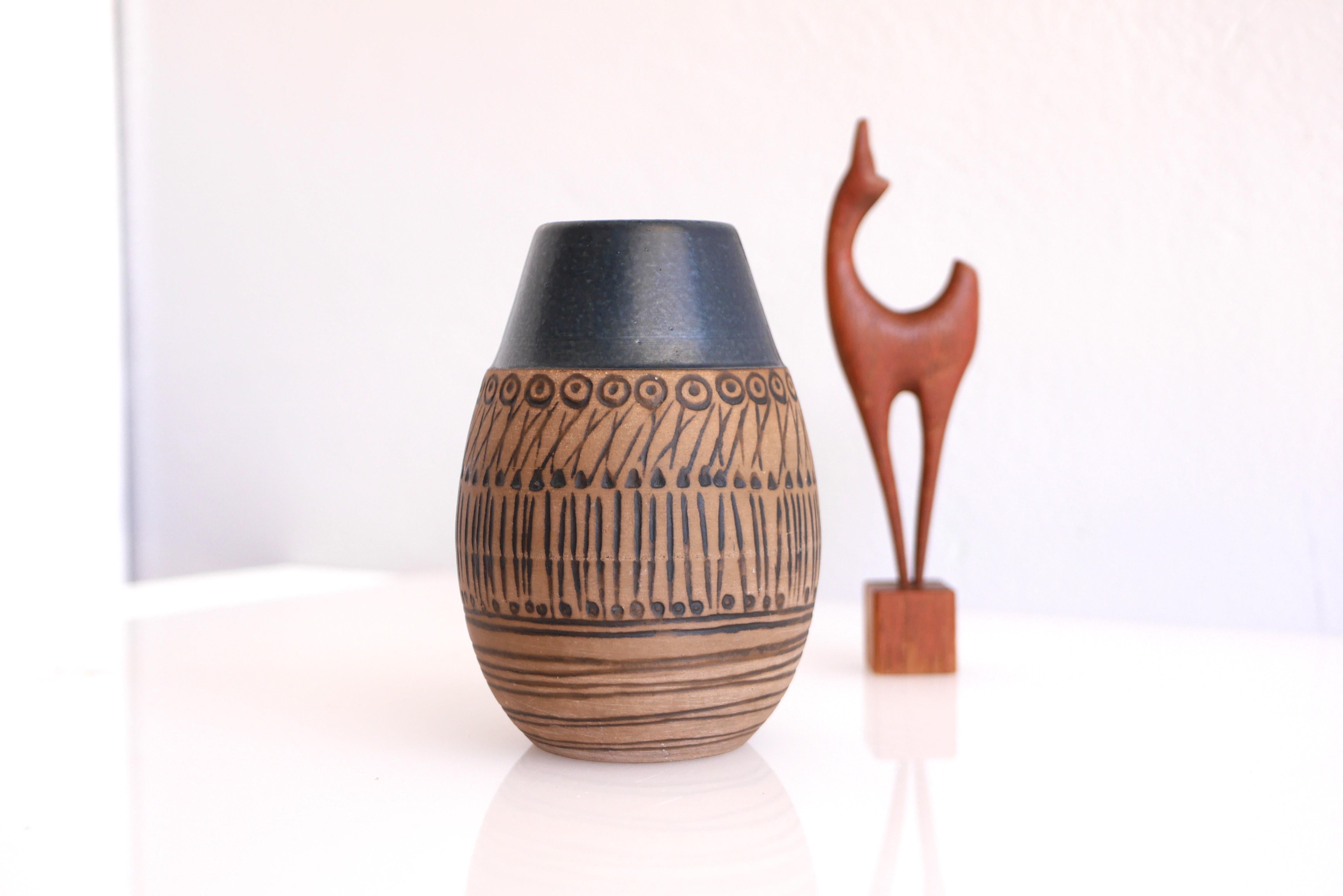 Ceramic 'Granada' vase by Lisa Larson for Gustavsberg, Sweden.