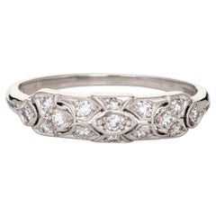 Granat Bros Diamond Band Vintage Art Deco Platinum Ring Estate Jewelry
