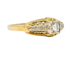 Granat Brothers Diamond 14 Karat Two-Tone Gold Orange Blossom Engagement Ring