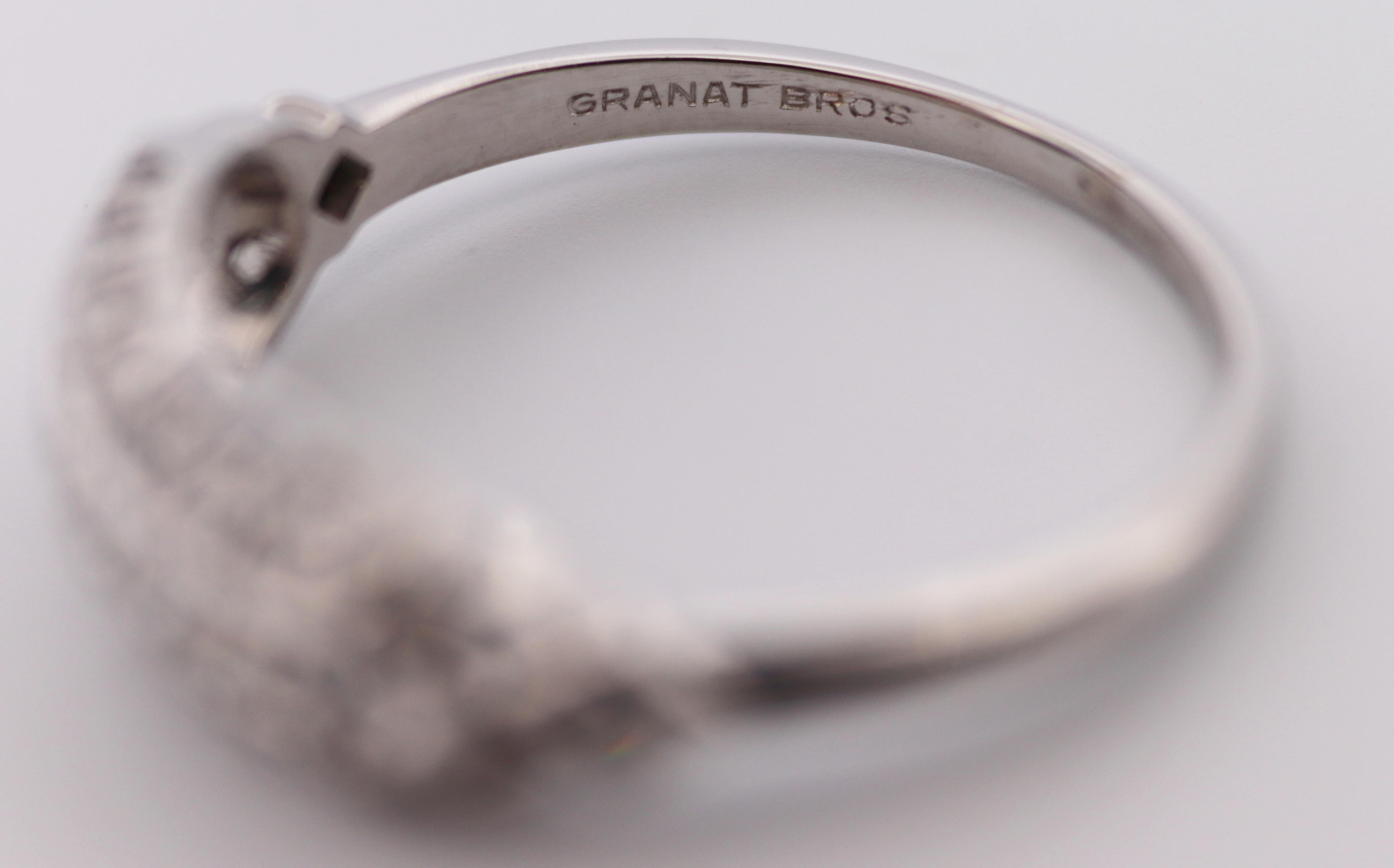 Granat Brothers Diamant-Ring aus Platin (Kunsthandwerker*in) im Angebot