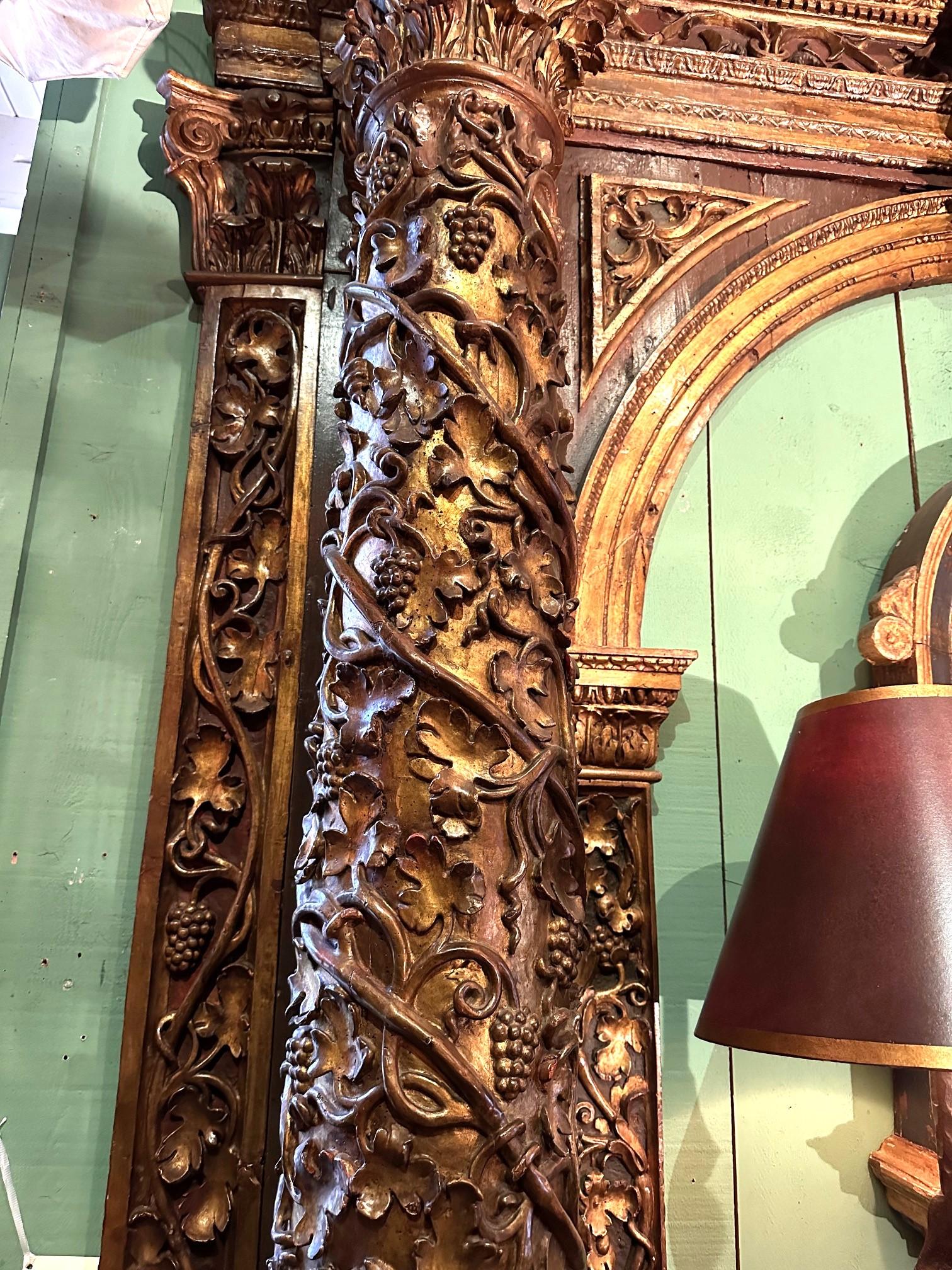 Grand 17th C. Viennese Baroque Archway Wood Door Surround Architectural Element For Sale 8
