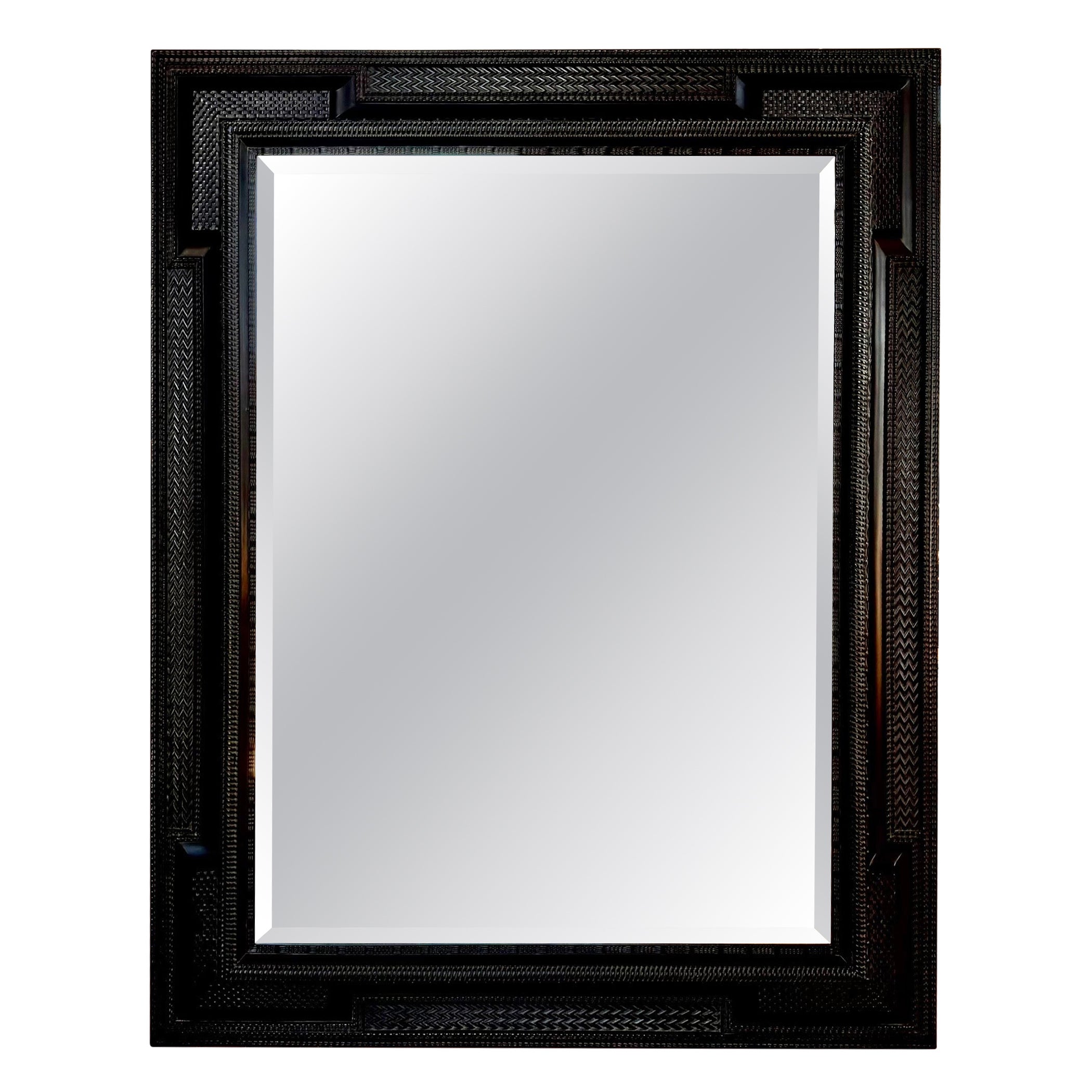 Pre-owned Restoration Hardware Grand 17th-century Flemish Dutch Style Ebonized Wall Mirror In Brown