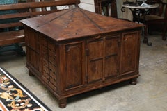 Grand 1890s Reinforced Solid Teak Wood Dog House from a Settler's Home