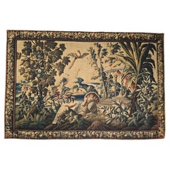 Gran tapiz de Aubusson del siglo XVIII - Pájaros exóticos y arquitectura