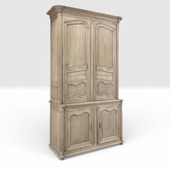 Grand 18th Century Country French Buffet a Deux Corps in Stripped Oak