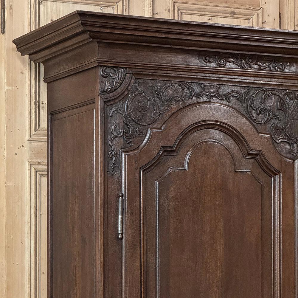 Steel Grand 18th Century Country French Louis XIV Armoire For Sale