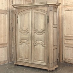 Grand 18th Century Country French Louis XIV Stripped Oak Armoire