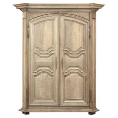Grand 18th Century Country French Louis XIV Stripped Oak Armoire