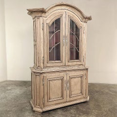 Grand 18th Century Dutch Bookcase ~ China Cabinet in Stripped Oak
