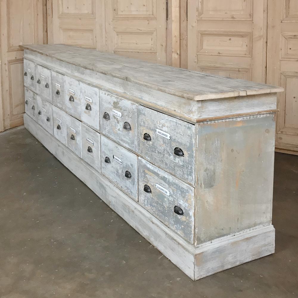 Rustic Grand 19th Century Apothecary Store Counter