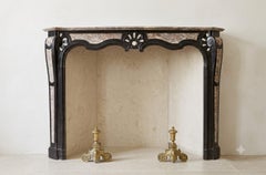 Grand 19th Century Belgian Louis XIV Marble Fireplace Mantel