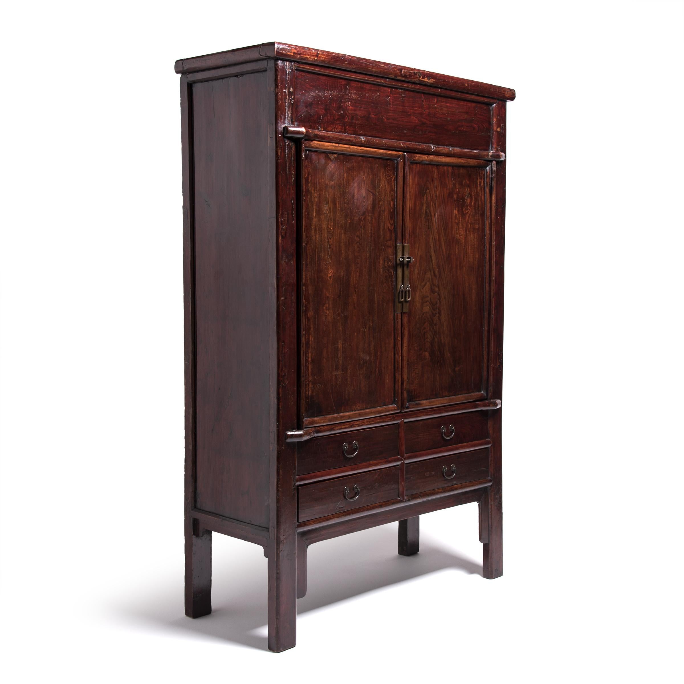 Grand Chinese Two-Door Cabinet, c. 1800 In Good Condition For Sale In Chicago, IL