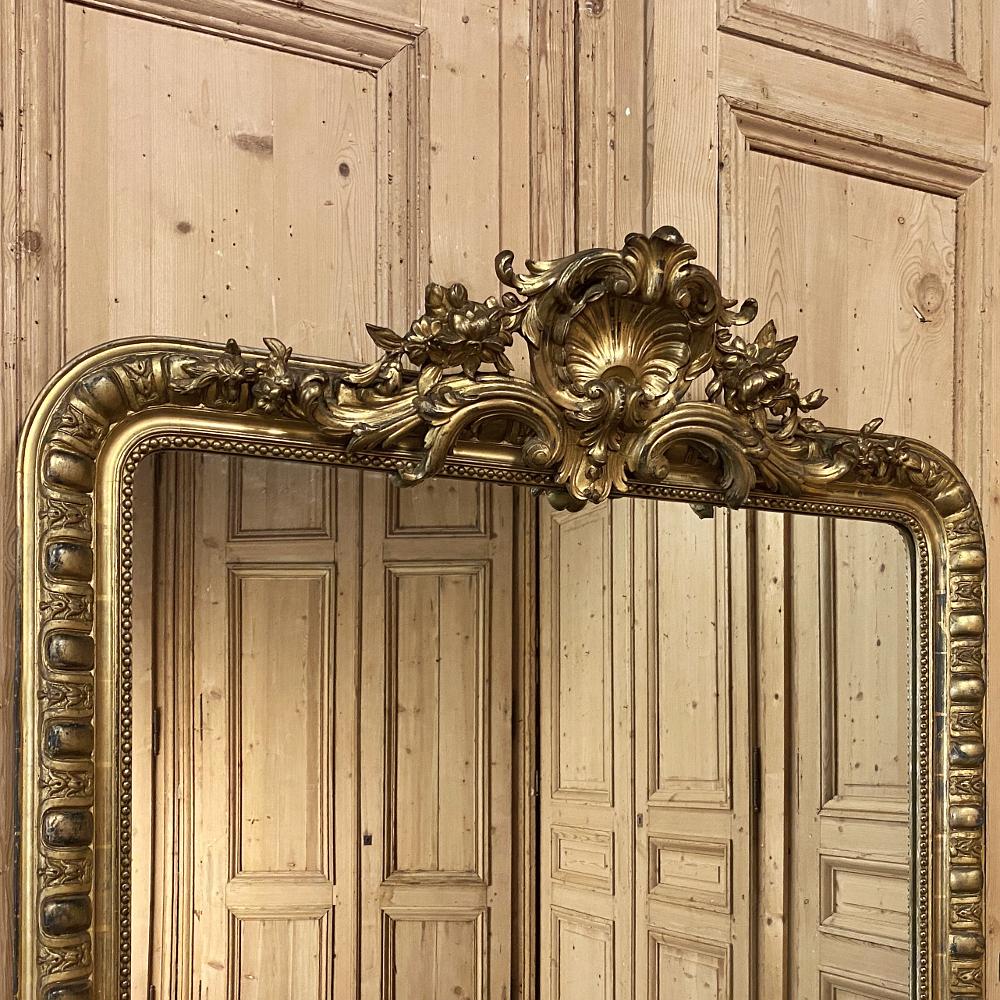 Grand 19th Century French Louis XIV Gilded Mirror In Good Condition In Dallas, TX