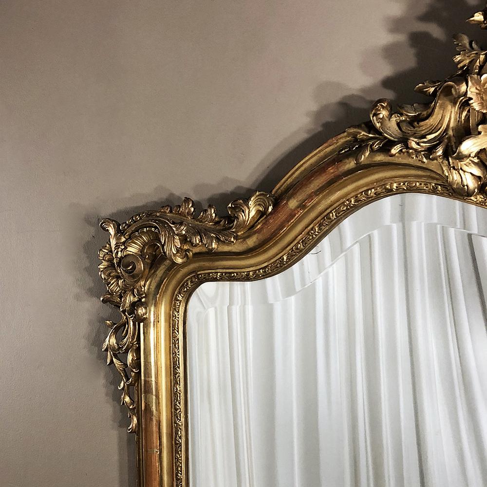 Grand 19th Century French Louis XV Gilded Mirror 4
