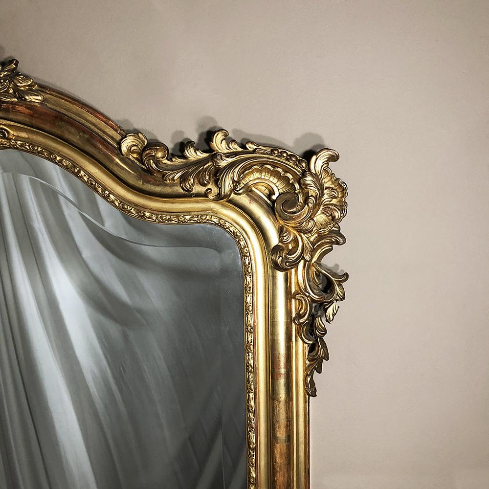 Grand 19th Century French Louis XV Gilded Mirror 7