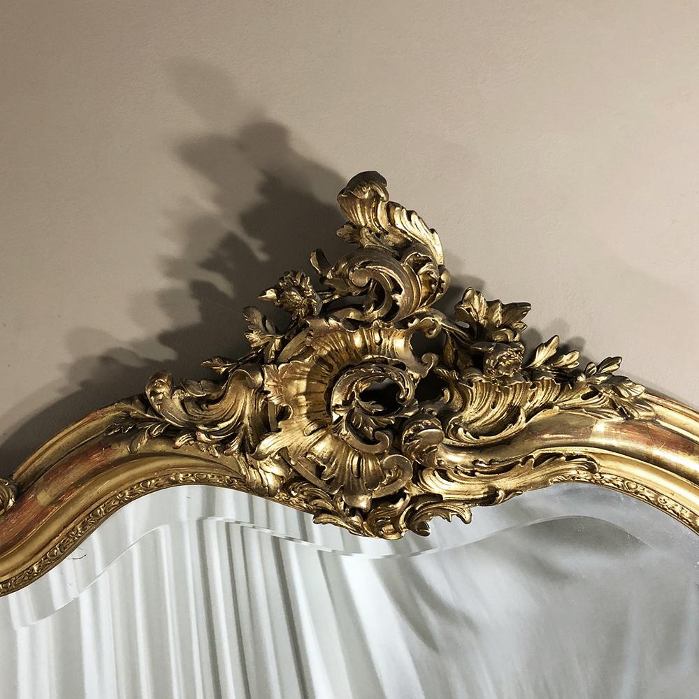 Grand 19th Century French Louis XV Gilded Mirror 8