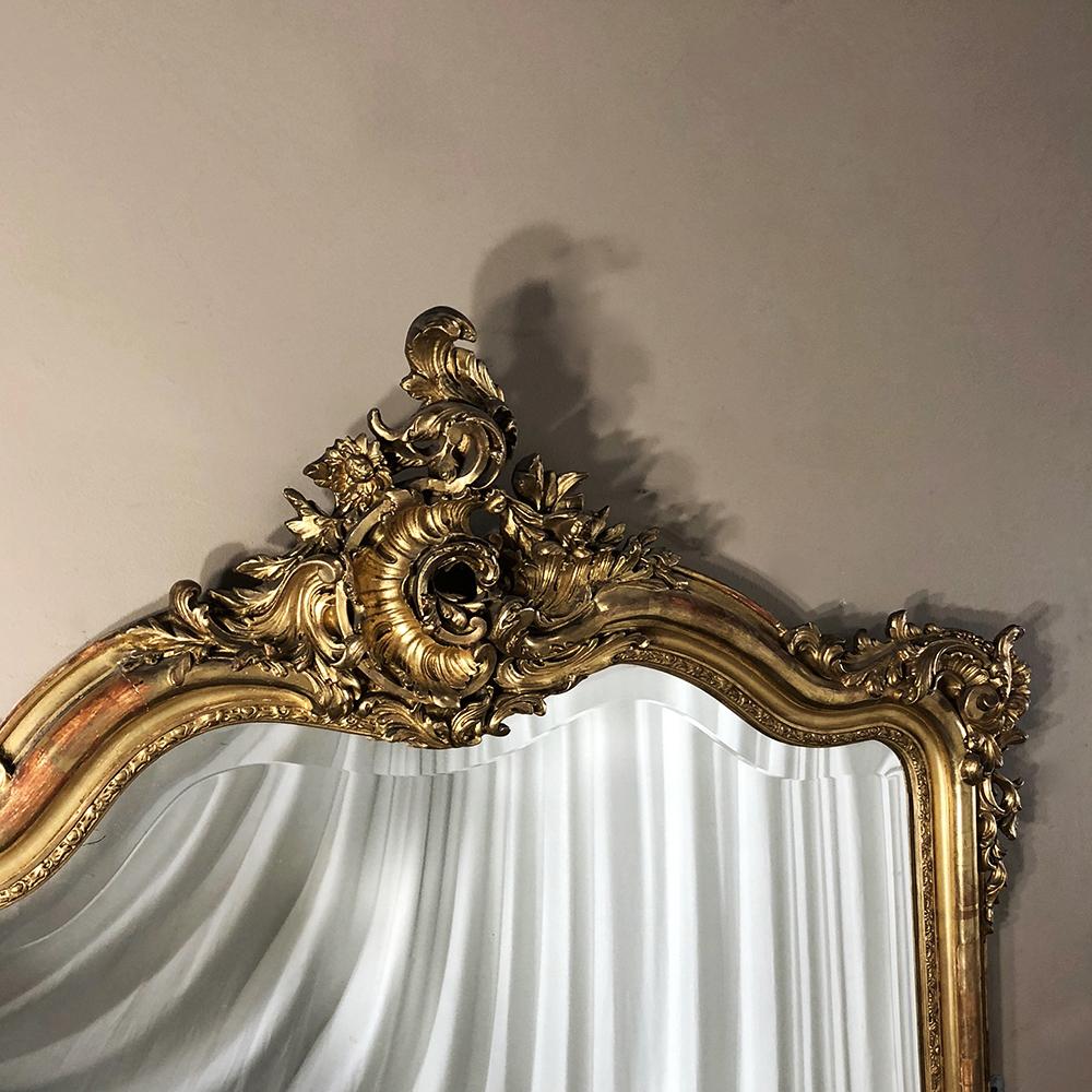 Gilt Grand 19th Century French Louis XV Gilded Mirror