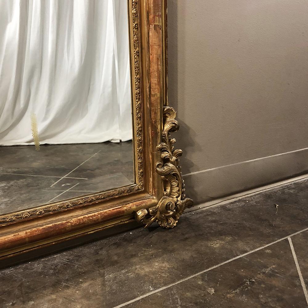 Late 19th Century Grand 19th Century French Louis XV Gilded Mirror