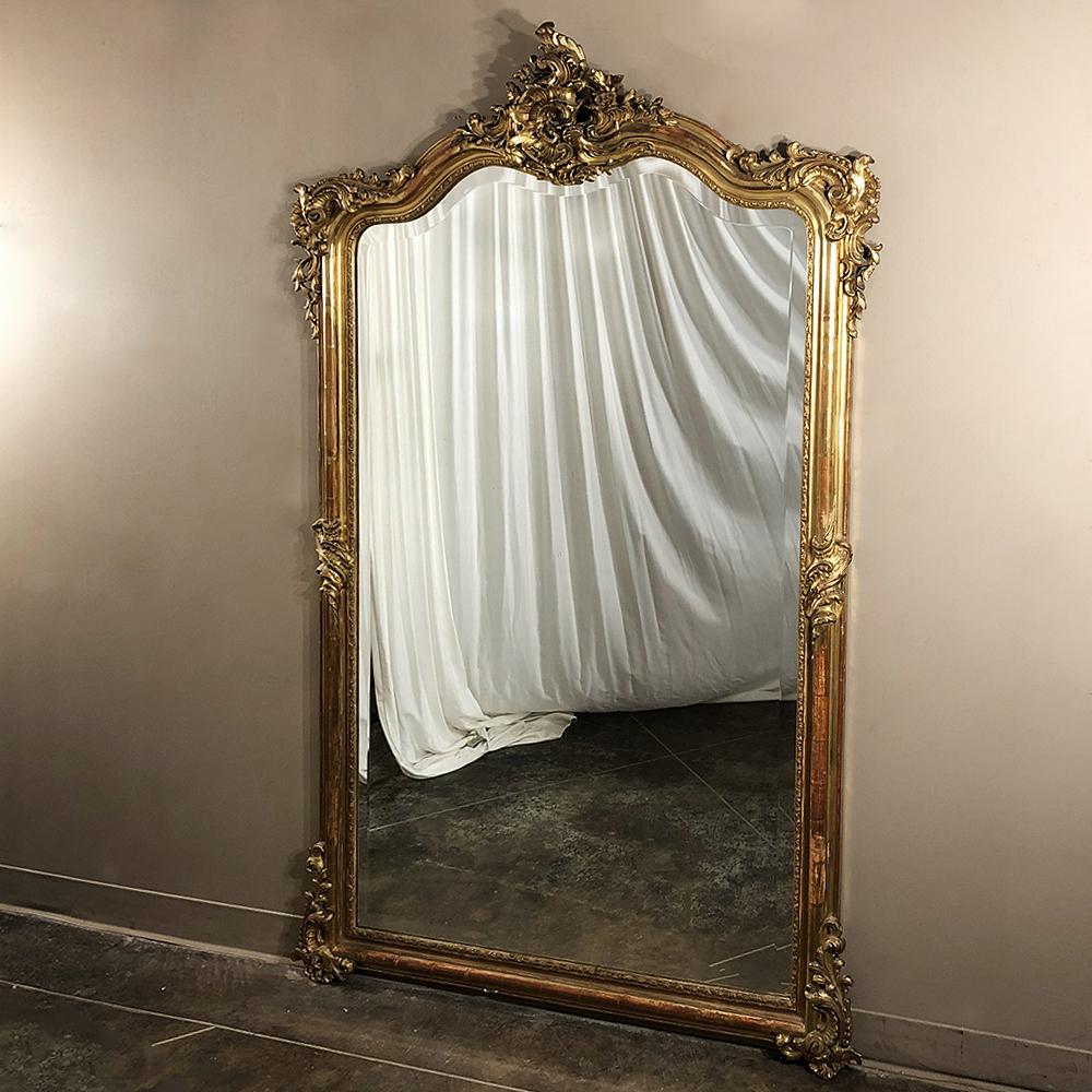 Grand 19th Century French Louis XV Gilded Mirror 2