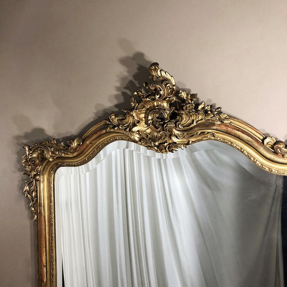 Grand 19th Century French Louis XV Gilded Mirror 3