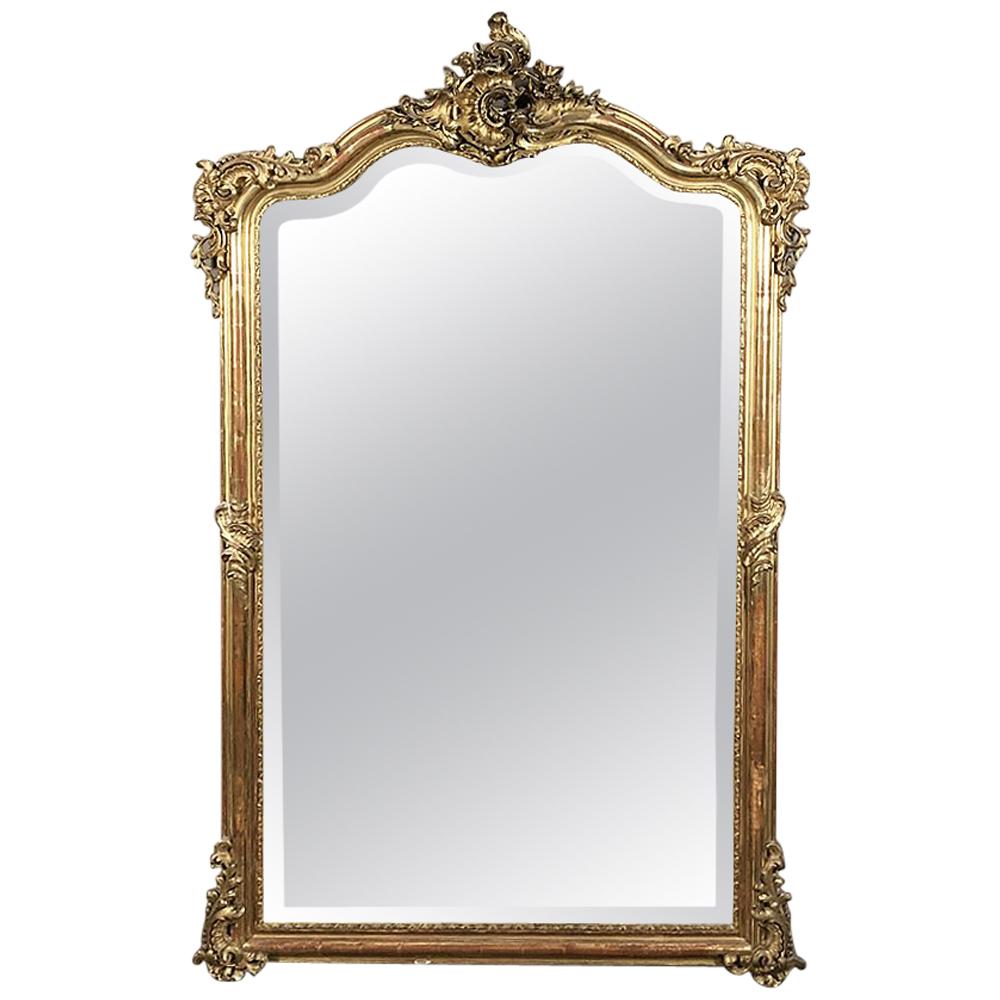 Grand 19th Century French Louis XV Gilded Mirror