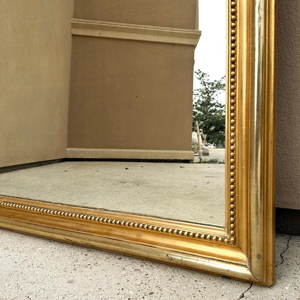 Grand 19th Century French Louis XVI Gilded Mirror For Sale 14