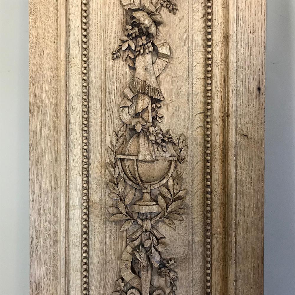 Grand 19th Century French Louis XVI Hand-Carved Oak Panel, over 9 Feet Tall For Sale 6