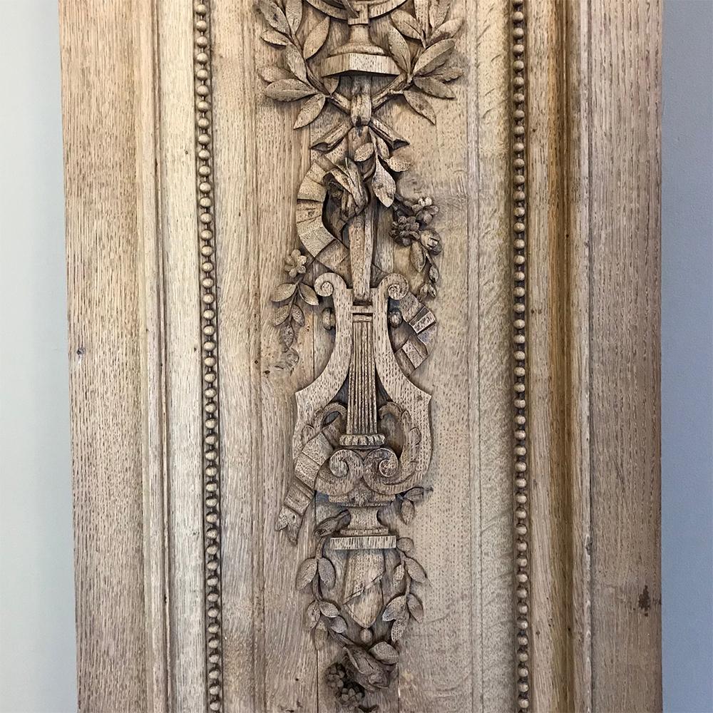 Grand 19th Century French Louis XVI Hand-Carved Oak Panel, over 9 Feet Tall For Sale 7