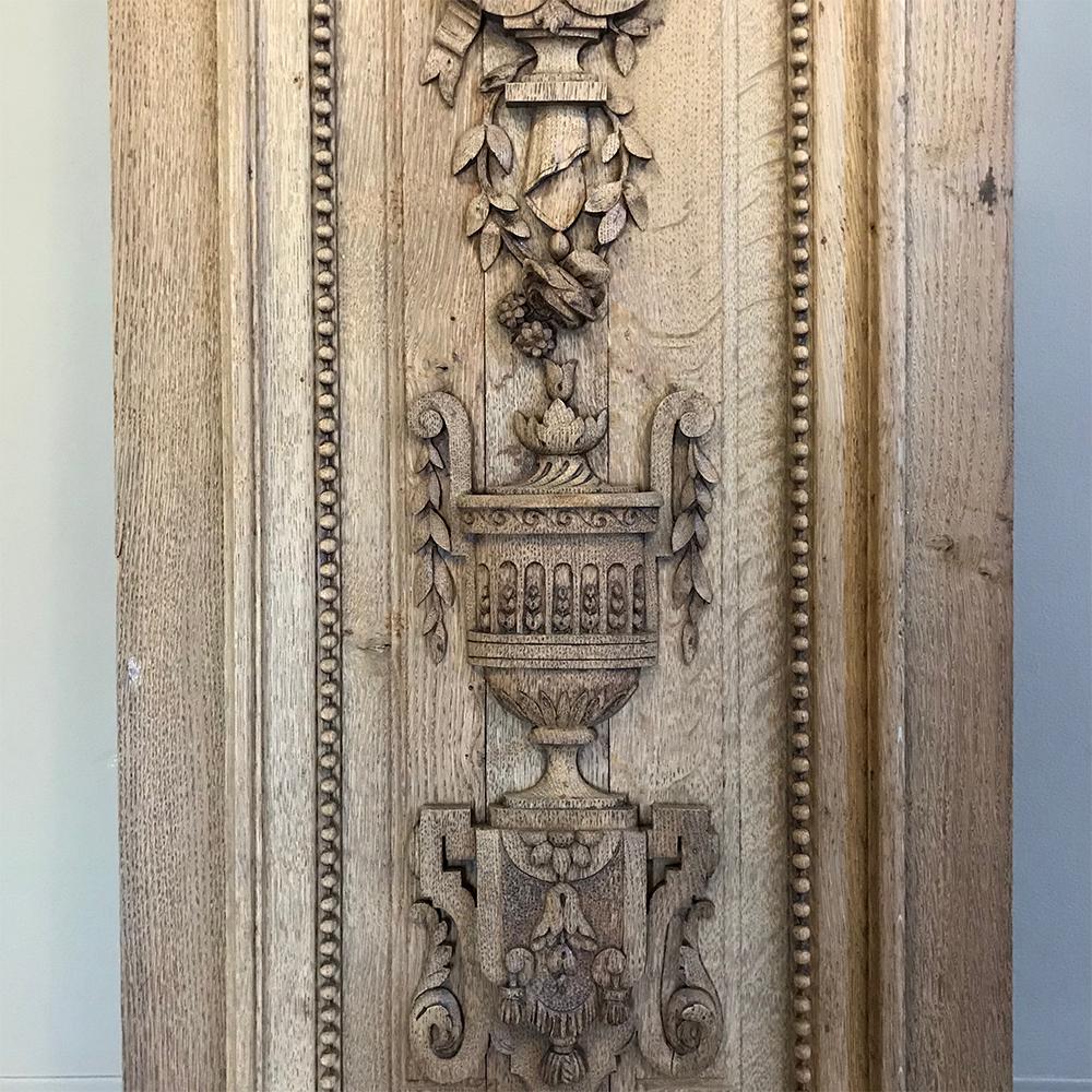 Grand 19th Century French Louis XVI Hand-Carved Oak Panel, over 9 Feet Tall For Sale 8