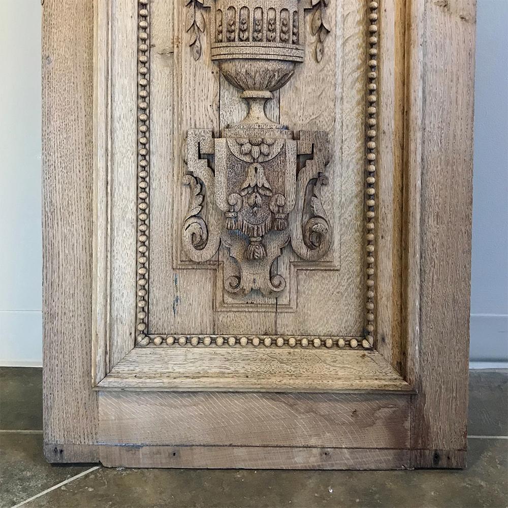 Grand 19th Century French Louis XVI Hand-Carved Oak Panel, over 9 Feet Tall For Sale 9
