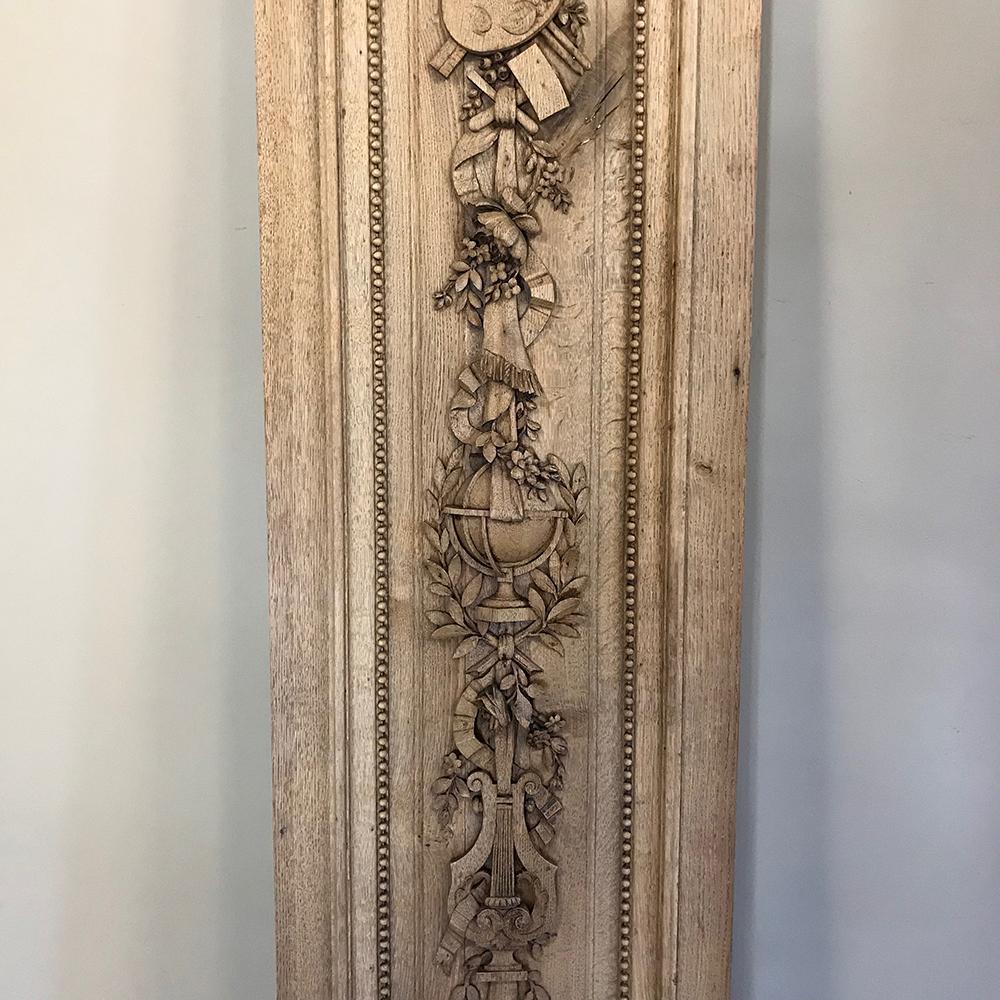 Grand 19th Century French Louis XVI Hand-Carved Oak Panel, over 9 Feet Tall For Sale 1