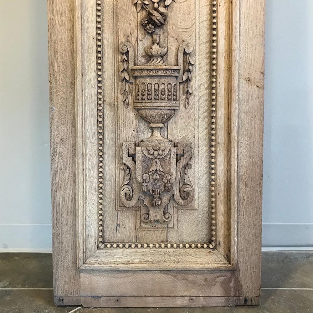 Grand 19th Century French Louis XVI Hand-Carved Oak Panel, over 9 Feet Tall For Sale 2