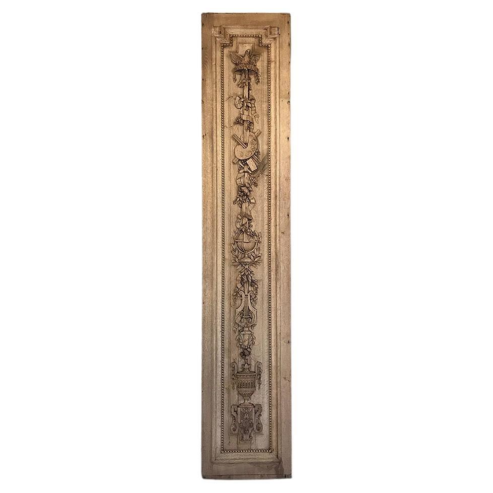 Grand 19th Century French Louis XVI Hand-Carved Oak Panel, over 9 Feet Tall