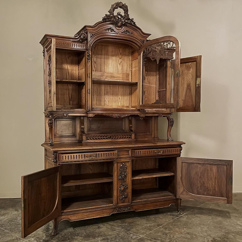 Hand-Crafted Grand 19th Century French Louis XVI Walnut China Buffet For Sale
