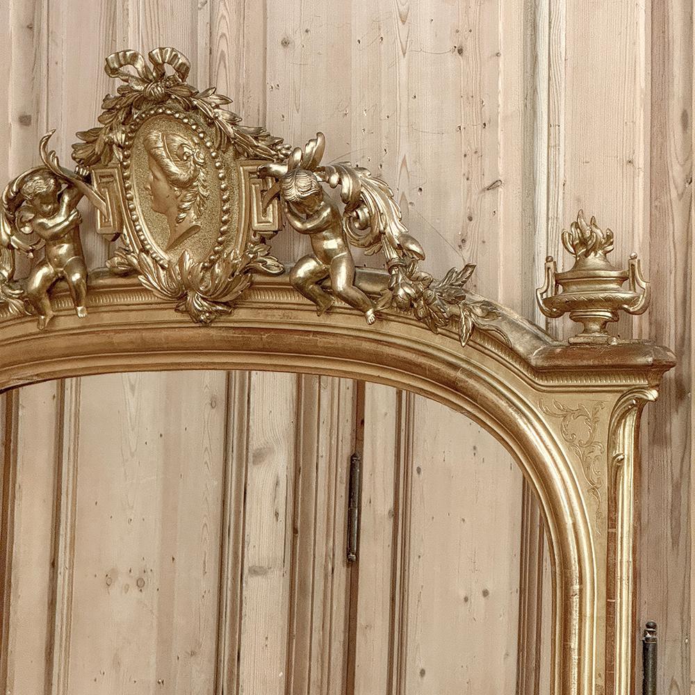 Grand 19th Century French Napoleon III Period Gilded Mirror For Sale 7