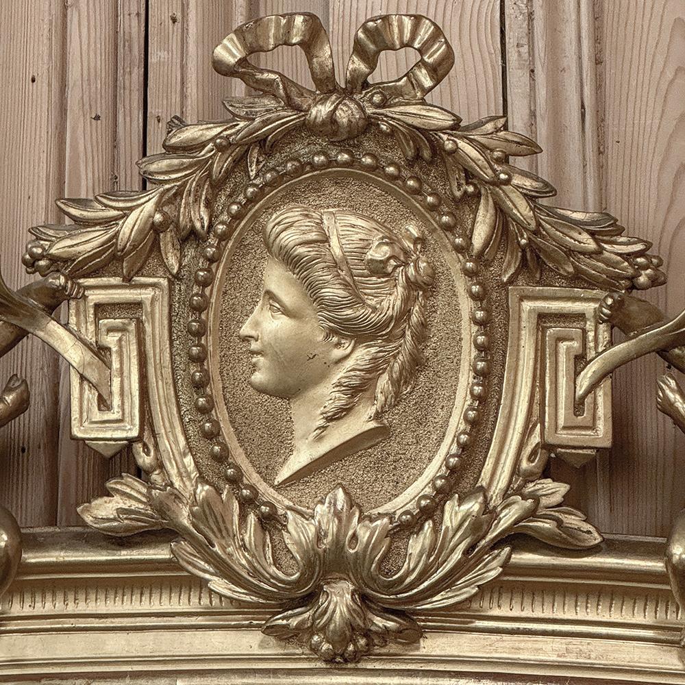 Miroir Grand miroir doré d'époque Napoléon III, 19e siècle, France en vente