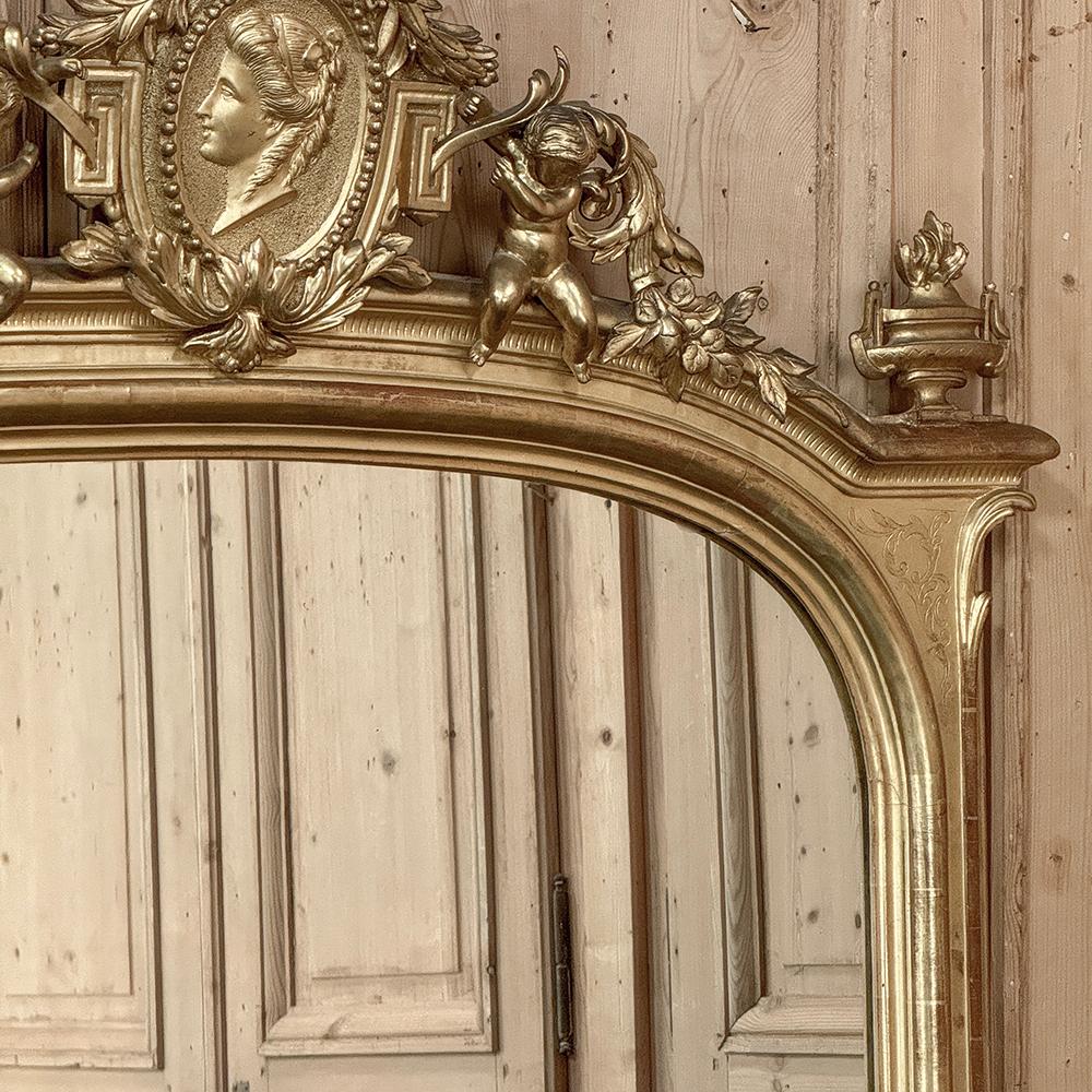 Grand 19th Century French Napoleon III Period Gilded Mirror For Sale 3