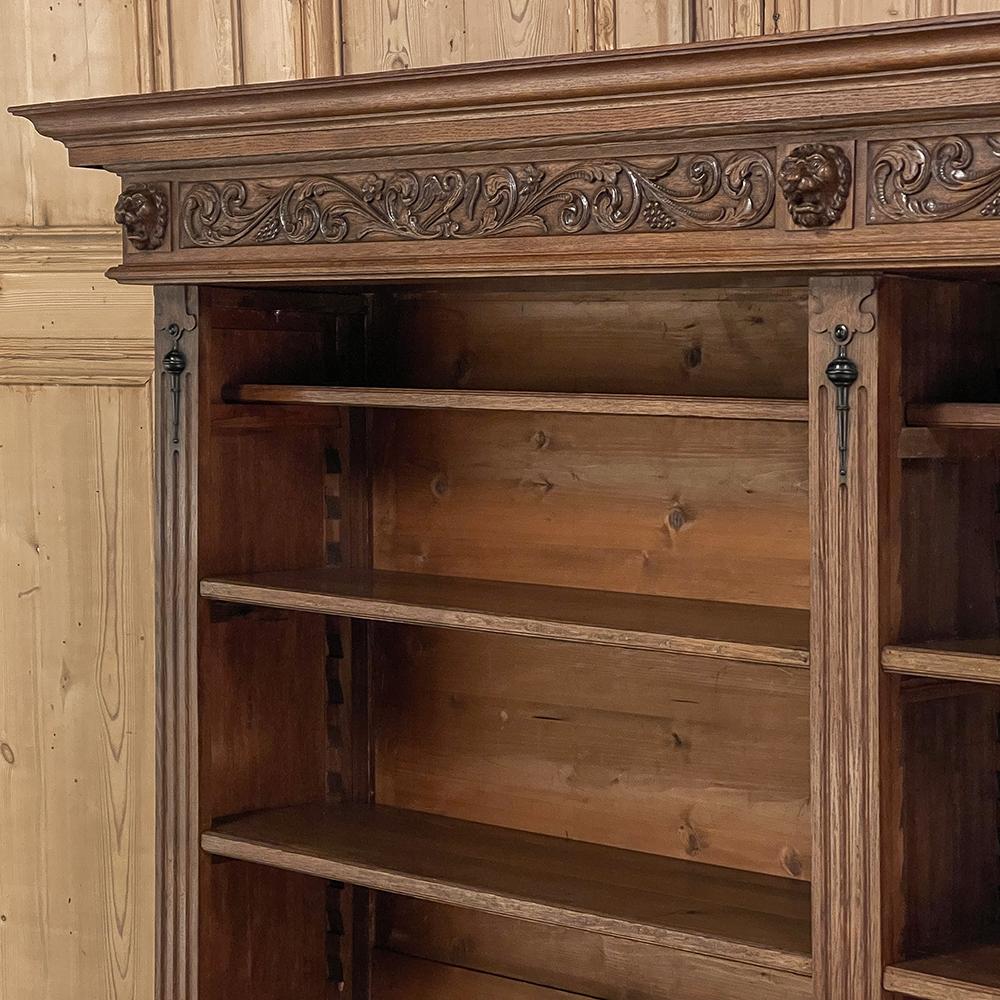 Grand 19th Century French Renaissance Open Bookcase 5