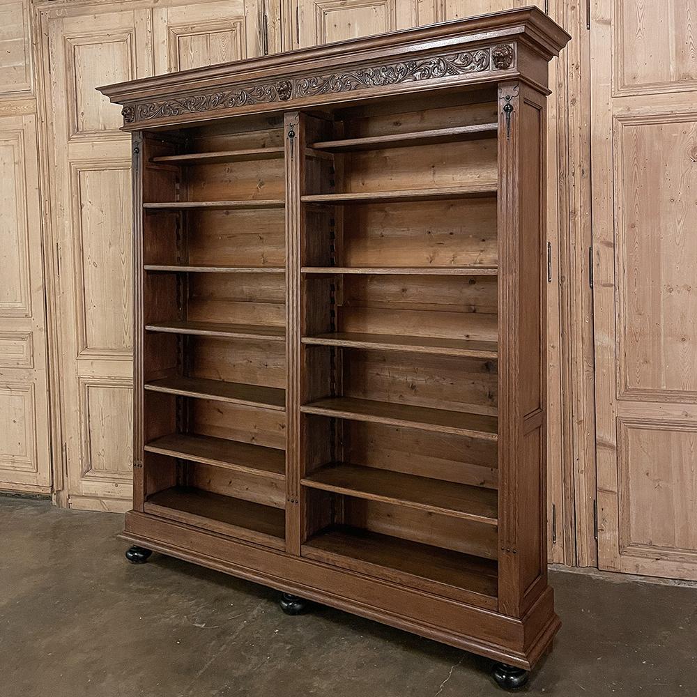 Hand-Carved Grand 19th Century French Renaissance Open Bookcase