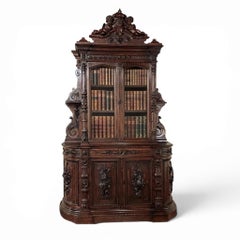 Grand 19th Century  French Renaissance Revival Hunt Bookcase