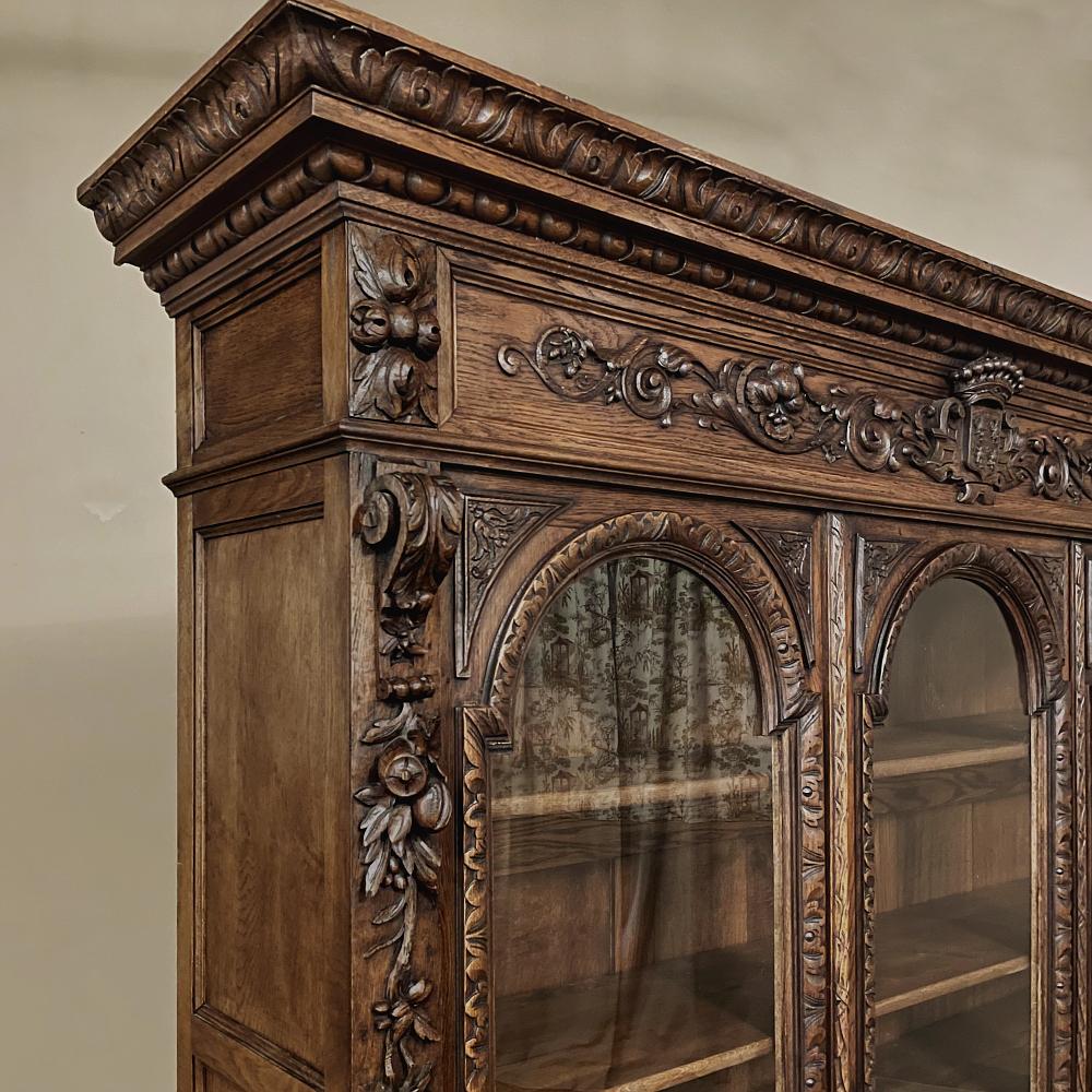 Grand 19th Century French Renaissance Revival Triple Hunt Bookcase 7