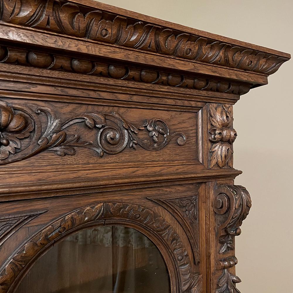 Grand 19th Century French Renaissance Revival Triple Hunt Bookcase 13