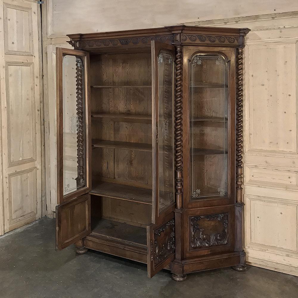 Italian Renaissance Bookcase Grand 19th Century Italian Renaissance Walnut Bookcase For Sale at 1stDibs