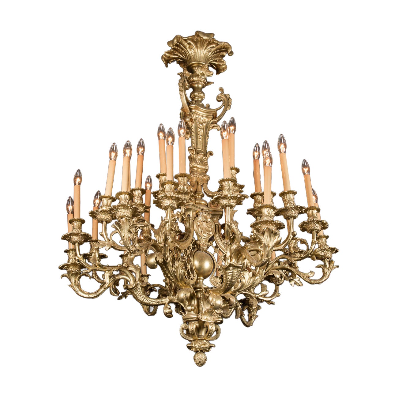 Grand lustre en bronze d'Ore Napoléon III du XIXe siècle, 36 lumières en vente