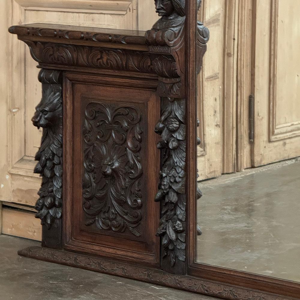 Grand 19th Century Renaissance Revival Mantel Mirror in vendita 7