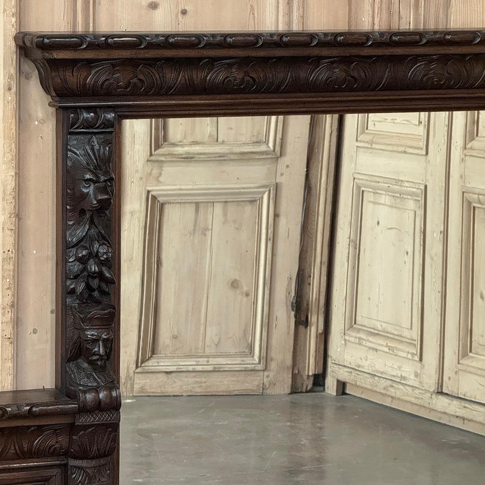 Grand 19th Century Renaissance Revival Mantel Mirror In condizioni buone in vendita a Dallas, TX