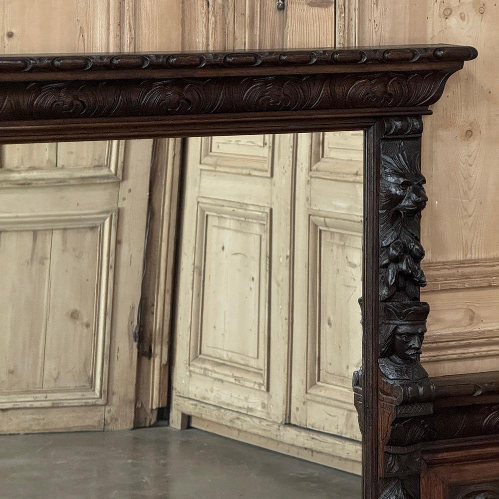 Grand 19th Century Renaissance Revival Mantel Mirror in vendita 1
