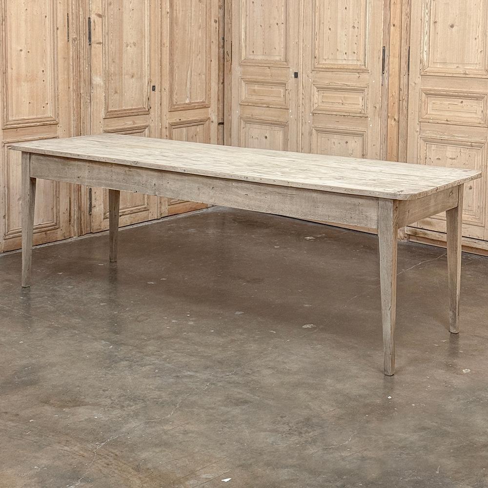 Hand-Crafted Grand 19th Century Rustic French Elm Farm Table For Sale