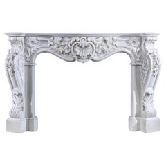 Grand 19th Century Scottish Rococo Marble Fireplace